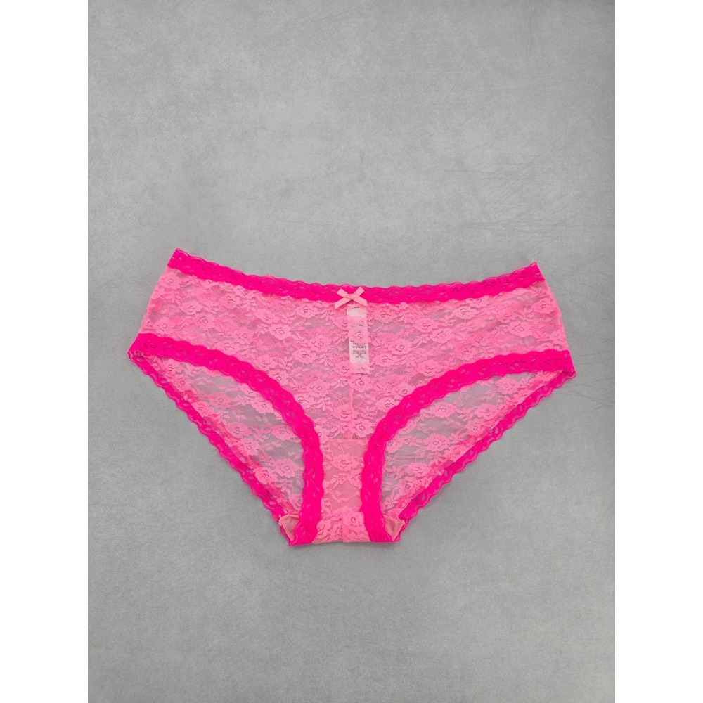 Pink Lace Floral Bow Cute Romantic George Panties Large 14